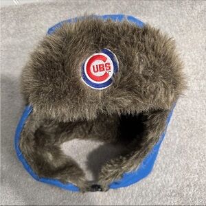 Chicago Cubs Pepsi Winter Trapper Hat Faux Fur Lined One Size SGA